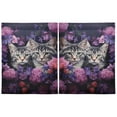 thumbnail image 2 of Cats Flowers Floral Purple Kitchen Curtains Half Tier Curtain 2 Rod Pockets Bathroom Bedroom Cupborad Living Room 27"x24", 2 of 8