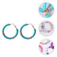 thumbnail image 3 of 1 Pair Disc Beaded Strand Earrings Stylish Polymer Clay Stack Ear Drop for Women, 3 of 8