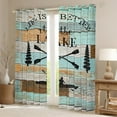 thumbnail image 2 of Lake House Curtains & Drapes, Rustic Farmhouse Curtains Retro Country Wooden Planks 30%-50% Blackout Curtains Teens Women Bedroom Decor,Love Lake Life Window Curtains For Lake Lover, 38"Wx45"L, 2 of 5
