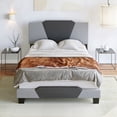 thumbnail image 4 of Boyd Sleep Tuscany Gray Linen Queen Size Fully Upholstered Platform Bed Frame with Adjustable Headboard, Qualified Box Spring or Foundation Required for Use, 4 of 12
