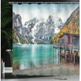 thumbnail image 4 of Ambesonne Landscape Shower Curtain, Lake Braies in Alps View, 69"Wx70"L, Multicolor, 4 of 5