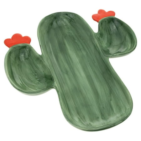 Boston International Serving Plate Everyday Ceramic Tableware, 12 x 10.5-Inches, Cactus Bloom