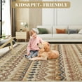 thumbnail image 5 of Garvee 8'x10' Vintage Boho Geometric Area Rug Stain-Resistant Non Shedding Rug Soft Foldable Accent Rugs Home Decor, Brown Beige, 5 of 6