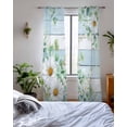 thumbnail image 3 of Daisy Spring Floral Sheer Curtains 84 Inch Length 2 Panels Set for Living Room/Bedroom, Eucalyptus Leaves Watercolor Wooden Kitchen Curtains Grommet Semi-Sheer Curtains Window Treatments 52"x84"x2, 3 of 7