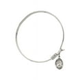 thumbnail image 2 of 6 1/4 inch Round Eye Hook Bangle Bracelet w/ St. Bede the Venerable in Sterling Silver, 2 of 3