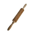 thumbnail image 3 of Rodillo de madera grabado en relieve para Navidad, para repostería, , pasteles, patrón de copo de nieve, material de madera resistente, adecua, 3 of 9