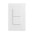 thumbnail image 1 of Smart Wireless Zigbee Light Control Switch with Voice Activation and Remote Access, Universal Single/Double Live Wire Compatible, 90-250VAC, US Standard, White, Dual Channel, 1 of 6