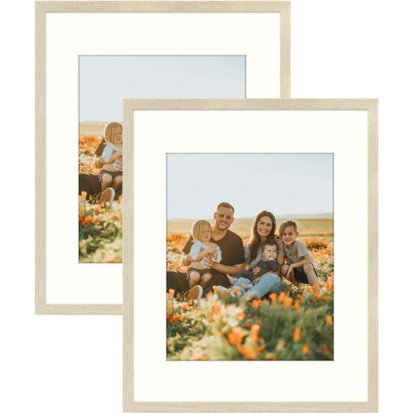 Golden State Art, 16x20 Frame, Picture Frames for Wall Display 11x14 Photo/Poster, Picture Painting/Print, Weddings, Landscape (Beige, 2 Pack)