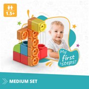 Engino QBOIDZ- My First Steps Building STEM Toys for Kids Ages 1.5+ (Medium Set in a Plastic Tub)