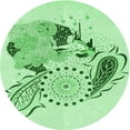 thumbnail image 1 of Ahgly Company Tapis Rond Lavable en Machine Intérieur Transitionnel Vert Menthe, 7 Pieds Rond, 1 of 7