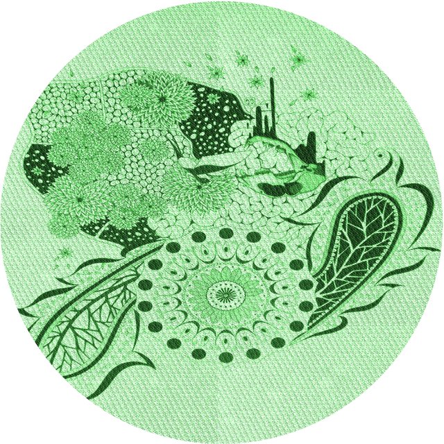 Ahgly Company Tapis Rond Lavable en Machine Intérieur Transitionnel Vert Menthe, 7 Pieds Rond