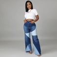 thumbnail image 2 of HLSOHJP New High Waist Patchwork Jeans For Women Fashion Stretch Denim Wide Leg Pants Street Casual Trousers XS-2XL Drop Shipping, 2 of 5
