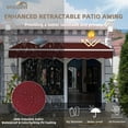 thumbnail image 2 of 7.8' x 6.8' Manual Retractable Awning, Patio Awnings Sunshade Shelter Cover with Crank Handle and Water-Resistant Polyester, Outdoor Canopy Sunsetter Awnings for Door, Window, Deck, Burgundy, 2 of 7
