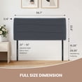 thumbnail image 3 of JONPONY Full Size Wave Ergonomic Upholstered Headboard, with USB and Type-C Ports, Adjustable Height, Easy Assembly, Grey, 3 of 9