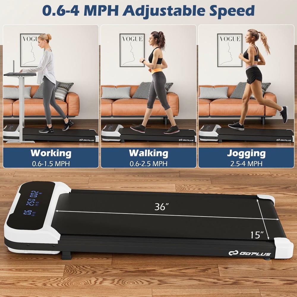 GVN 2.5HP Walking Running Treadmill with Remote Control and 3 Countdown Modes, Treadmill for Indoor, Gym, Living Room, Exercise, White