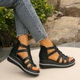 thumbnail image 6 of LUOGENLI Female Comfortable Sandals for Women with Back Strap Platform Sandals Women Many Band Open Toe Ankle Strap Fashion Slide Sandal Wedge Sandals For Women Low Heel Closed Toe, 6 of 9