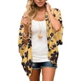 thumbnail image 5 of Women Floral Print Chiffon Kimono Cardigan Short Sleeve Loose Beach Wear Cover Up Blouse Top, 5 of 8