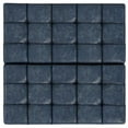 thumbnail image 4 of Harrison 40 inch Wide Transitional Large Square Coffee Table Storage Ottoman in Denim Blue Vegan Leather, 4 of 14
