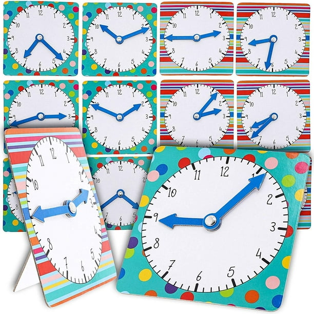 12Pack Learn To Tell Time Teaching Clock For Kids And Students, 2
