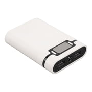 Battery Charger Outer Case, Compact Portable LED Lights Overvoltage Protection Power Bank Box  For Cameras White