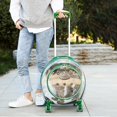 thumbnail image 3 of STARTIST Trolley Case Travel Tote Cats Dogs Crate Rabbit Kennel Pet Rolling Carrier Green, 3 of 9