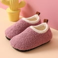 thumbnail image 2 of Miluxas Kids Winter Indoor Fleece Household Shoes Toddler Boys Girls House Anti Slip Slippers Warm Socks Shoes for Baby Purple 34, 2 of 5