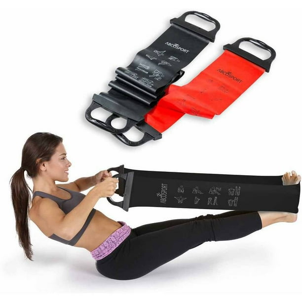 Abco Sport Resistance Bands with Handles, Set of 2 Upper Body Band 31" and Lower Body Band 52