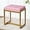 Pink & Gold, variant on Vanity Stool, Vanity Chair Stools for Makeup Room, Square Linen Makeup Stool for Vanity, Modern Padded Small Ottomans Foot Rest for Bedroom Living Room, Grey & White