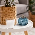thumbnail image 2 of PAMINGONO Simulation Pumpkin Decor – Glass Craft Ornament – Blue Pumpkin Adornment for Home, Tabletop, or Fall Decoration, 2 of 8