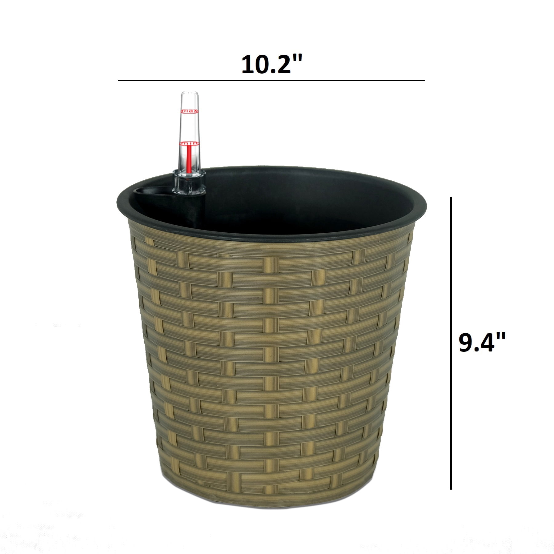 10.2" Self-watering Wicker Decor Planter for Indoor and Outdoor