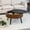 31.5" - Black & Brown, variant on 31.5" Round Coffee Table with Carved Top, Modern Accent Side Nightstand, Multi-scene Use for Living Room Bedroom Office, Brown & Black