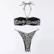 thumbnail image 4 of Traje de baño de 2 piezas con efecto push up y detalle de cadena dorada para mujer: conjunto de bikini con estampado de leopardo, talla S, listo para fiestas en la piscina, 4 of 8