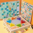 thumbnail image 2 of 十合一多功能游戏棋跳棋飞行棋五子棋斗兽棋儿童学生益智木制玩具as the picture Deng Xun unisex, 2 of 2