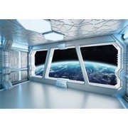AOFOTO 10x7ft Spaceship Interior With Window View On Planet Earth Backdrop Universe Exploration Science Fiction