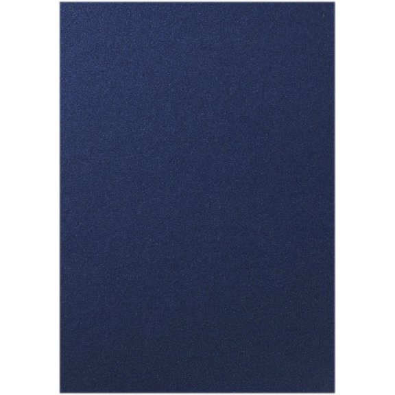 JAM Paper Foldover Cards, 4 1/4 x 5 1/2, 50/Pack, Metallic Lapis Lazuli Blue