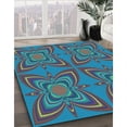 thumbnail image 3 of Ahgly Company Machine Washable Indoor Square Transitional Dark Turquoise Green Area Rugs, 3' Square, 3 of 7