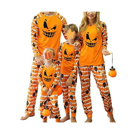 

Cathery Family Pajamas Matching Sets Halloween Pumpkin Sleepwear for Baby Adults and Kids Holiday Pjs Set