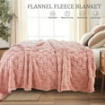 thumbnail image 5 of Exclusivo Mezcla Fleece Throw Blanket for Couch, Super Soft Warm Lightweight Checkered Pattern Blanket for All Seasons, Pink, 50"x60", 5 of 7