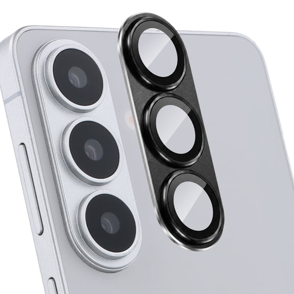 Dteck Camera Lens Protector for Samsung Galaxy S26 /S26 Plus, Strong Adsorption Case-Friendly Metal Tempered Glass Rear Camera Screen Cover,Black