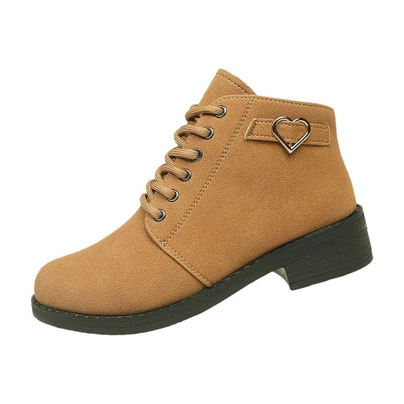 Wensltd Suede Ankle Boots for Women Round Toe Chunky Low Heel British Style Comfort Shoes Black Brown