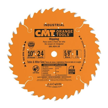 CMT USA 201.024.10 ITK Industrial 10 Inch 24 Tooth Fine Finish Saw Blade