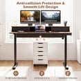 thumbnail image 3 of 55" Electric Standing Desk with Drawers & Monitor Shelf, Height Adjustable Ergonomic Stand Up Desk with Hanging Hooks & Power cord Organizer,Rustic Brown, 3 of 8
