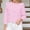 Pink, variant on Plaid Shirts for Women 3/4 Puff Sleeve Mock Neck Gingham Blouses Casual Summer Cute Ruffled Yoke Tops