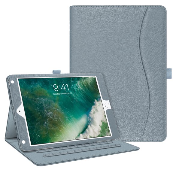 Fintie Folio Case with Pocket for iPad 9.7 2018 2017 / iPad Air 2 / iPad Air 1 - [Corner Protection] Multi-Angle Viewing Cover w/ Auto Wake/Sleep for iPad 6th / 5th Generation