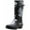 Black Floral Matte, variant on Norty Women's Hurricane Rain Boots – Waterproof Mid-Calf Length 11 inch Rubber Winter Spring and Garden Boots - runs a 1/2 size large