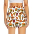 thumbnail image 4 of Uemuo Hot Dog Burger Pattern Women's Athletic Shorts High Waisted Running Shorts with Liner Pockets Gym Elastic Workout Shorts-XX-Large, 4 of 9