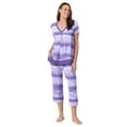 thumbnail image 6 of Layla Women's Sleepwear 2-Piece Knit Short Sleeve Top and Pant Pajama Set, Sizes XS-4X, 6 of 6