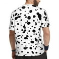 thumbnail image 3 of T Shirt For Men Dalmatian Spots Print Running Animal Dots Hippie Men Street Style Tshirt Summer Shor, 3 of 7
