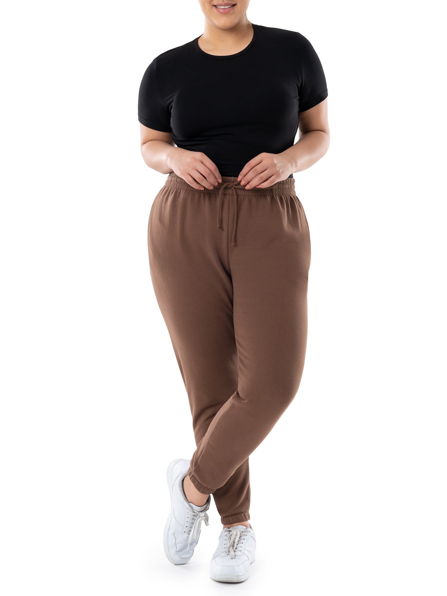Terra & Sky Women's Plus Size Fleece Sweatpants, 2-Pack