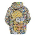 thumbnail image 3 of Simpsons Casual Pullover Hoodie Unisex Hooded Sweatshirt Novelty 3D Graphic Long Sleeve Sweater with Pocket 3XL, 3 of 8